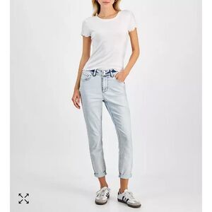 🔥Women's Light Blue Jeans Indigo Rein
Juniors' Mid-Rise Light-Wash Cropped Jeans